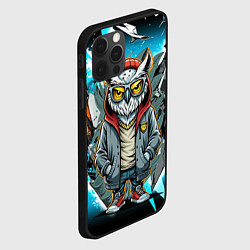 Чехол для iPhone 12 Pro Сова в стильной одежде модница, цвет: 3D-черный — фото 2