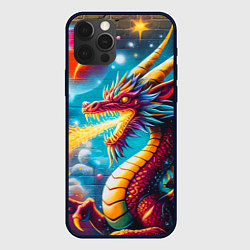 Чехол iPhone 12 Pro Космический дракон - граффити