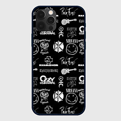 Чехол iPhone 12 Pro Rock band pattern