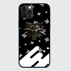 Чехол iPhone 12 Pro Ведьмак медальён лого паттерн