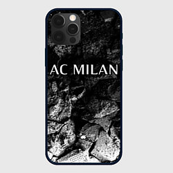 Чехол для iPhone 12 Pro AC Milan black graphite, цвет: 3D-черный