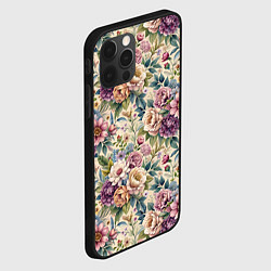 Чехол для iPhone 12 Pro Нежные цветочные мотивы паттерны, цвет: 3D-черный — фото 2
