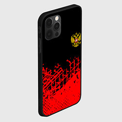 Чехол для iPhone 12 Pro Россия герб красные краски, цвет: 3D-черный — фото 2