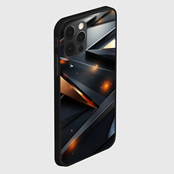Чехол для iPhone 12 Pro Темная и золотая геометрия, цвет: 3D-черный — фото 2