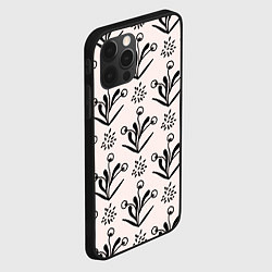 Чехол для iPhone 12 Pro Веточка цветочная, цвет: 3D-черный — фото 2