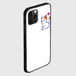 Чехол для iPhone 12 Pro Милый кот обиделся с разбитым сердечком, цвет: 3D-черный — фото 2