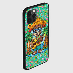 Чехол для iPhone 12 Pro Медведь играет на гитаре жарким летом, цвет: 3D-черный — фото 2