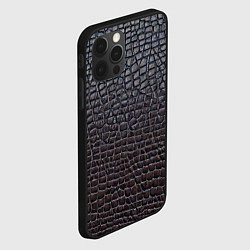 Чехол для iPhone 12 Pro Крашеная кожа - текстура, цвет: 3D-черный — фото 2