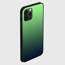 Чехол для iPhone 12 Pro Градиент зелёный в синий, цвет: 3D-черный — фото 2