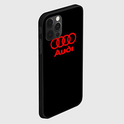 Чехол для iPhone 12 Pro Audi red logo, цвет: 3D-черный — фото 2