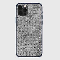 Чехол для iPhone 12 Pro Серый текстурированный кубики, цвет: 3D-черный