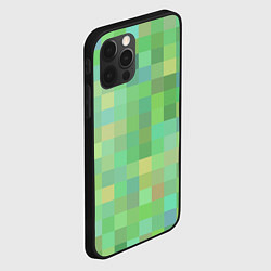 Чехол для iPhone 12 Pro Пиксели в зеленом, цвет: 3D-черный — фото 2