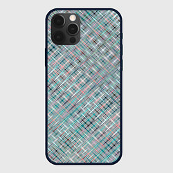 Чехол для iPhone 12 Pro Светлый серо-голубой текстурированный, цвет: 3D-черный