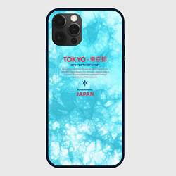 Чехол для iPhone 12 Pro Tokyo: tie-dye azure, цвет: 3D-черный