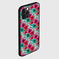 Чехол для iPhone 12 Pro Анемоны цветы яркий принт, цвет: 3D-черный — фото 2