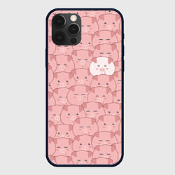 Чехол для iPhone 12 Pro Свинки паттерн, цвет: 3D-черный