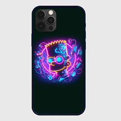Чехол iPhone 12 Pro Neon Bart Simpson - cyberpunk fantasy