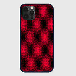 Чехол iPhone 12 Pro Текстурированный красно-чёрный