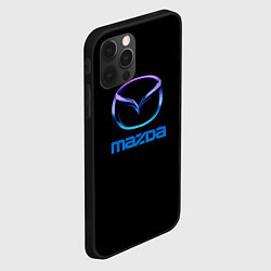 Чехол для iPhone 12 Pro Mazda neon logo, цвет: 3D-черный — фото 2