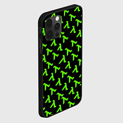 Чехол для iPhone 12 Pro Half life green logo, цвет: 3D-черный — фото 2