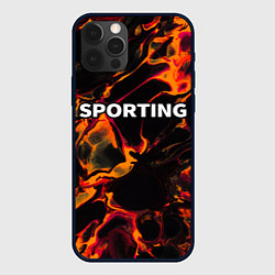 Чехол для iPhone 12 Pro Sporting red lava, цвет: 3D-черный