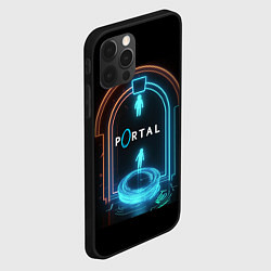 Чехол для iPhone 12 Pro Portal neon style logo, цвет: 3D-черный — фото 2