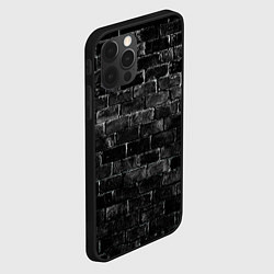 Чехол для iPhone 12 Pro Текстура темного кирпича, цвет: 3D-черный — фото 2