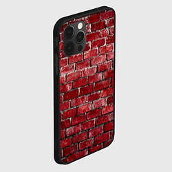 Чехол для iPhone 12 Pro Текстура красного кирпича, цвет: 3D-черный — фото 2