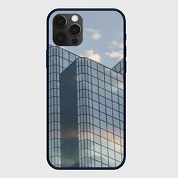 Чехол для iPhone 12 Pro Городское небо и зеркальная многоэтажка, цвет: 3D-черный