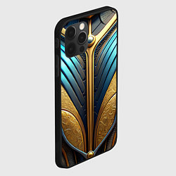 Чехол для iPhone 12 Pro Объемная футуристичная объемная текстура из кожи, цвет: 3D-черный — фото 2