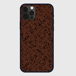 Чехол для iPhone 12 Pro Волнистая текстура чёрно-коричневый, цвет: 3D-черный