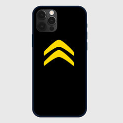 Чехол для iPhone 12 Pro Citroen logo yellow, цвет: 3D-черный