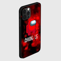 Чехол для iPhone 12 Pro Among us красный, цвет: 3D-черный — фото 2