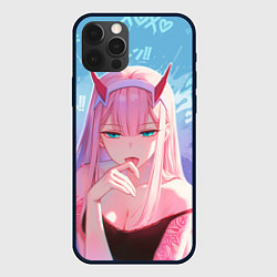 Чехол для iPhone 12 Pro Zero two аниме, цвет: 3D-черный