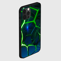 Чехол для iPhone 12 Pro Неоновые зеленые плиты с ярким светом, цвет: 3D-черный — фото 2