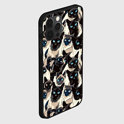 Чехол для iPhone 12 Pro Сиамские кошки, цвет: 3D-черный — фото 2