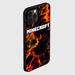Чехол для iPhone 12 Pro Minecraft red lava, цвет: 3D-черный — фото 2