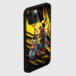 Чехол для iPhone 12 Pro Пикачу на красном мотоцикле, цвет: 3D-черный — фото 2