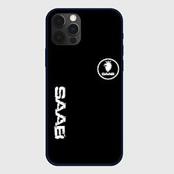 Чехол iPhone 12 Pro SAAB logo white