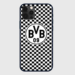 Чехол iPhone 12 Pro Borussia клетка текстура