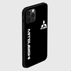 Чехол для iPhone 12 Pro Mitsubishi logo white auto, цвет: 3D-черный — фото 2