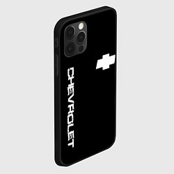 Чехол для iPhone 12 Pro Chevrolet white logo auto, цвет: 3D-черный — фото 2