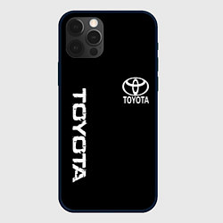 Чехол для iPhone 12 Pro Toyota logo white steel, цвет: 3D-черный