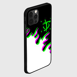 Чехол для iPhone 12 Pro Doom logo fire demon, цвет: 3D-черный — фото 2