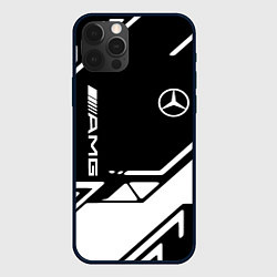 Чехол для iPhone 12 Pro Mercedes bens geometry, цвет: 3D-черный