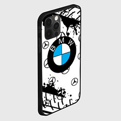 Чехол для iPhone 12 Pro BMW x Mercedes краски, цвет: 3D-черный — фото 2