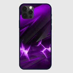 Чехол iPhone 12 Pro Фиолетовая объемная абстракция