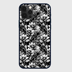 Чехол iPhone 12 Pro Вороны в цветах