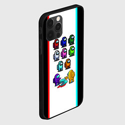 Чехол для iPhone 12 Pro Among us line, цвет: 3D-черный — фото 2