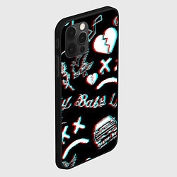 Чехол для iPhone 12 Pro Lil Peep logo glitch, цвет: 3D-черный — фото 2